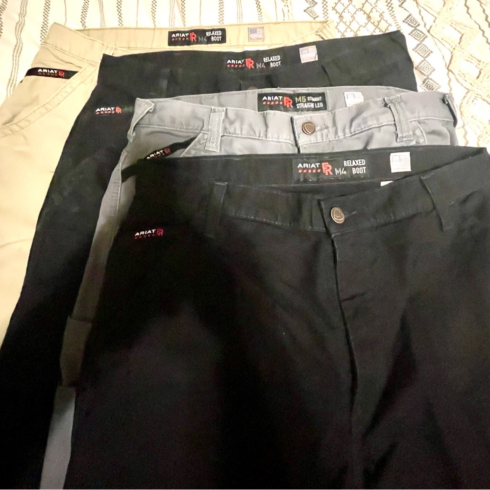Ariat Black and Gray Chinos FR work pants 36X30